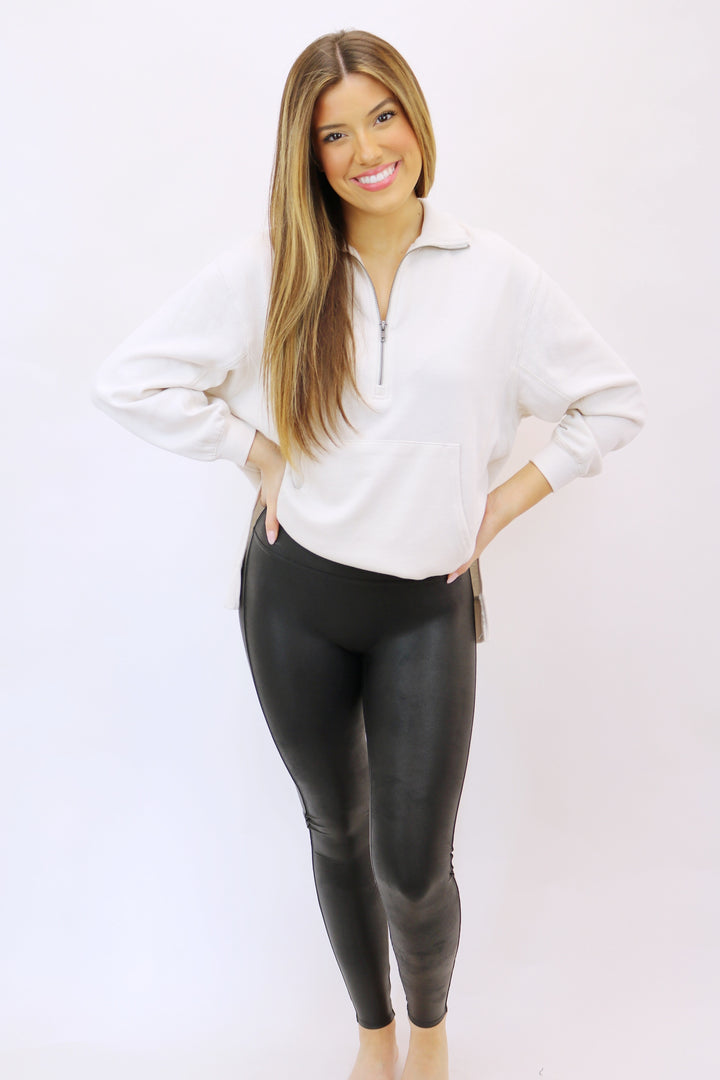 Faux Leather Leggings - Black