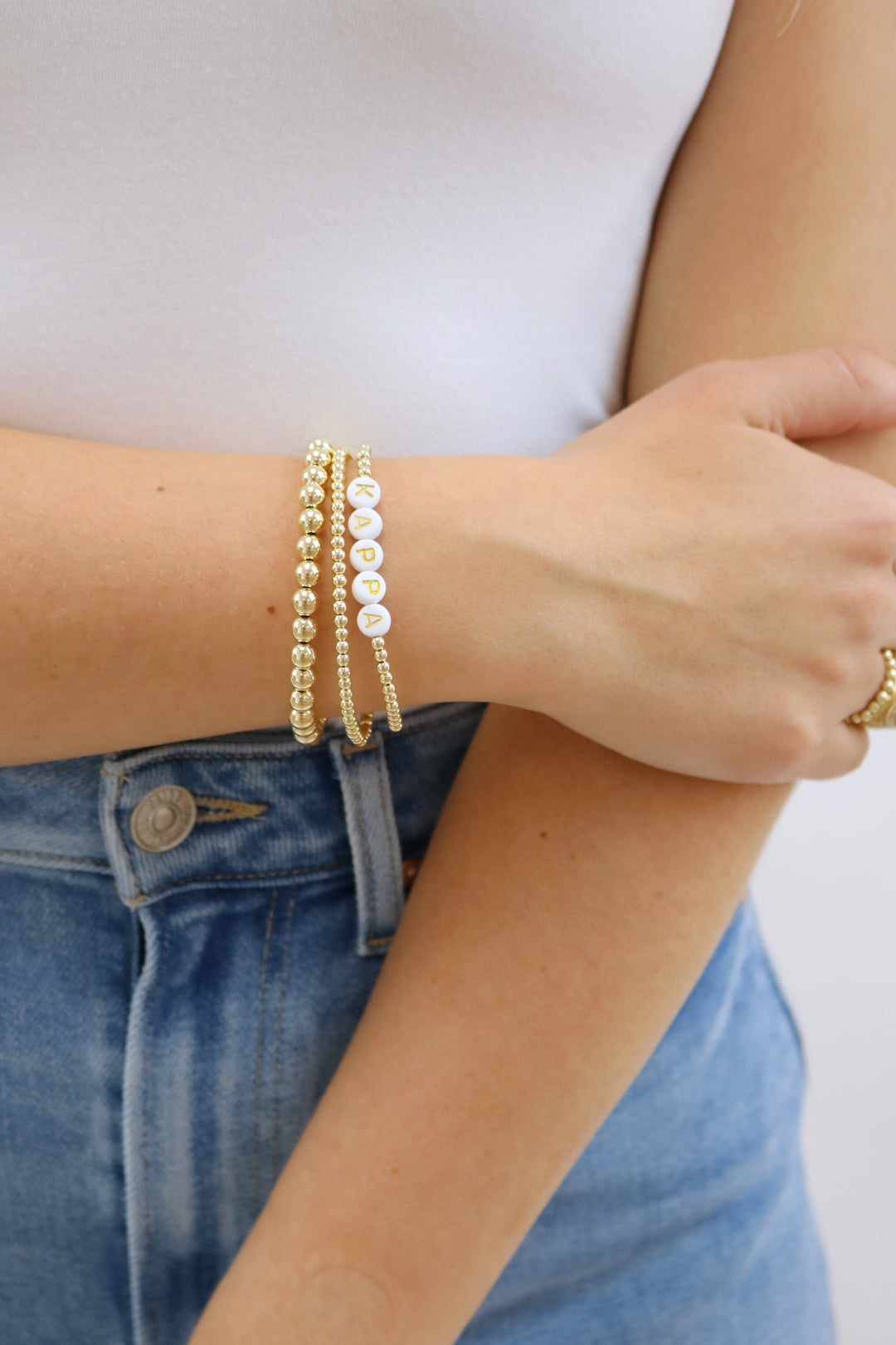 Sorority Gold Letter Bracelet