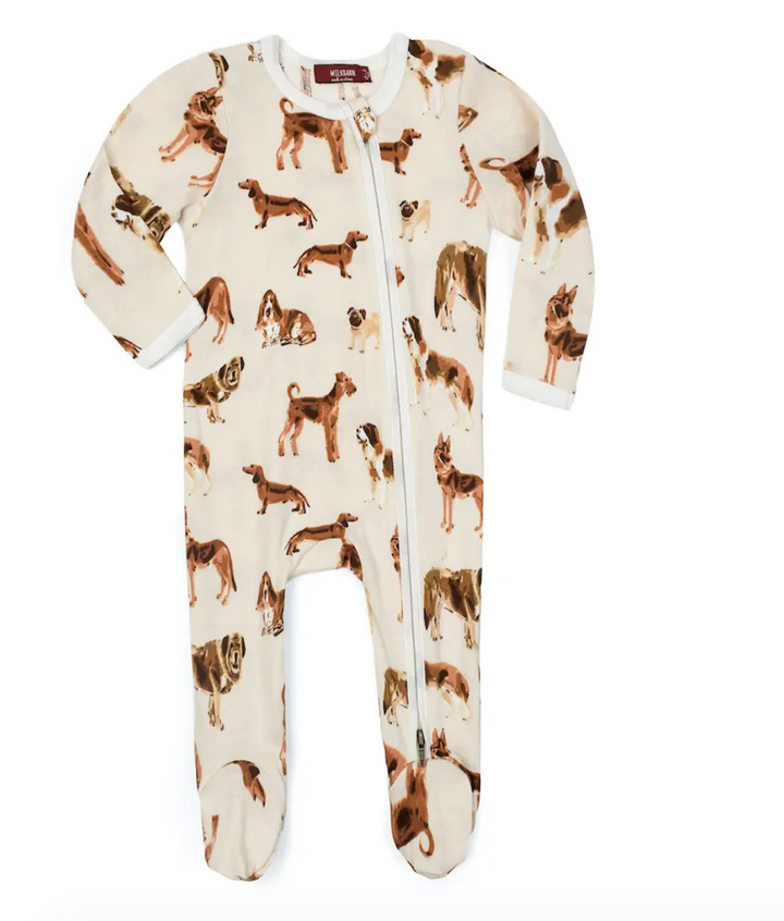 Dog Zipper Footed Romper