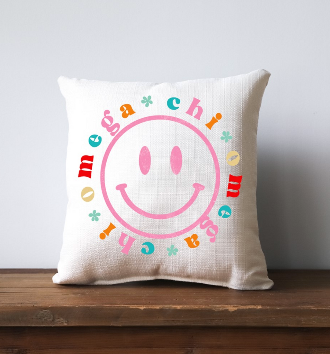 Greek Smiley Face Pillow