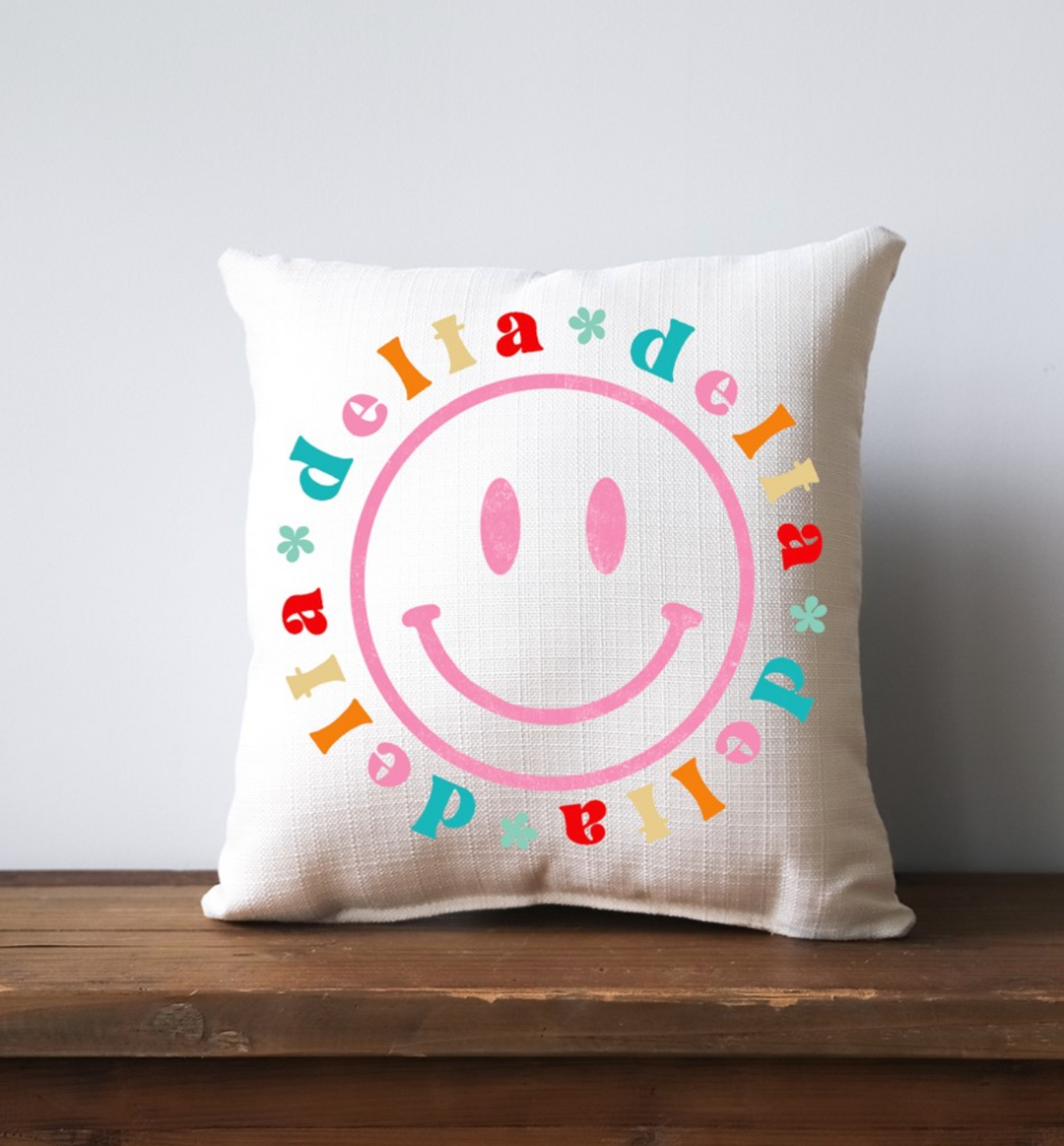 Greek Smiley Face Pillow