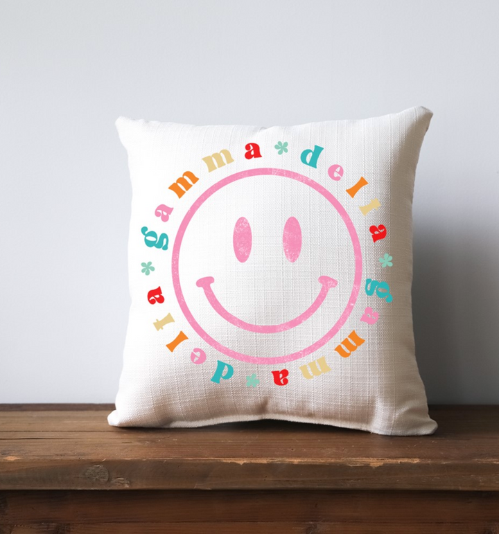 Greek Smiley Face Pillow