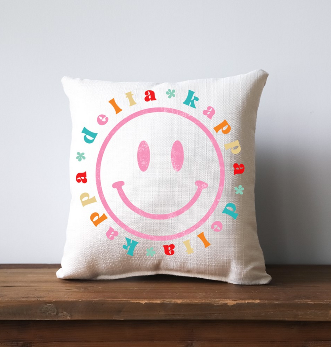 Greek Smiley Face Pillow