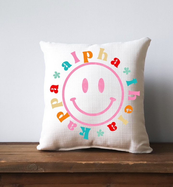 Greek Smiley Face Pillow