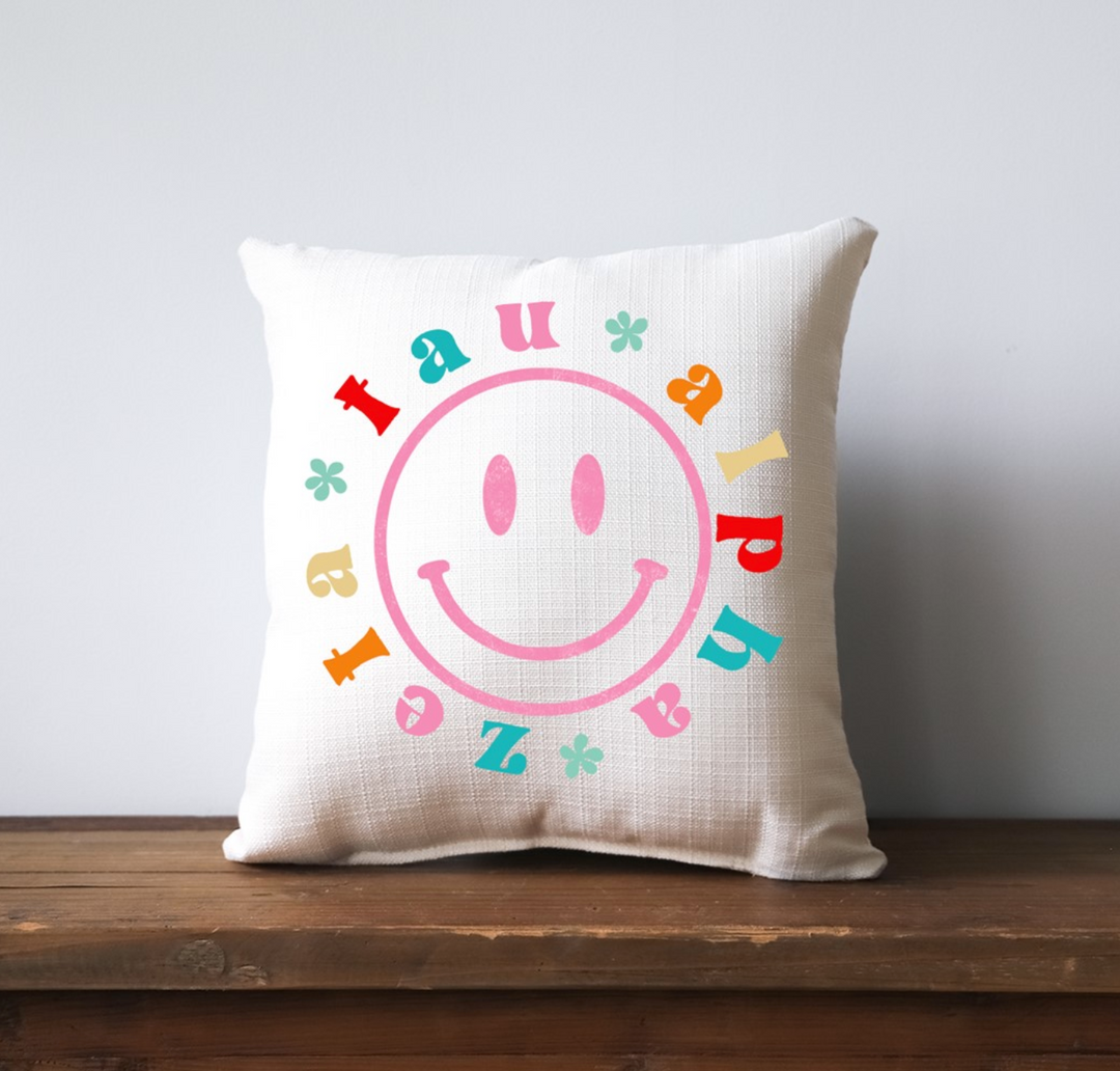 Greek Smiley Face Pillow