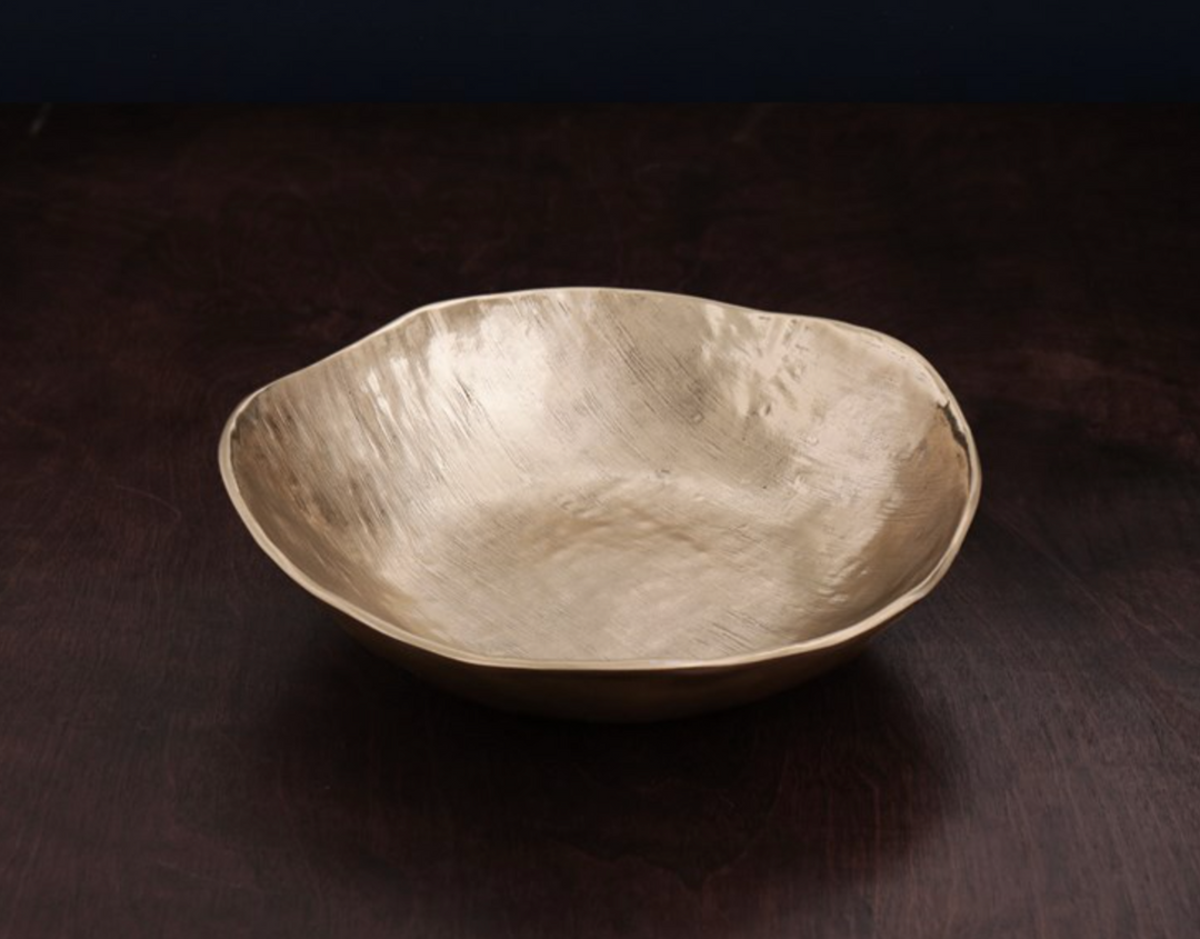 Sierra Modern Strie Large Bowl, Gold