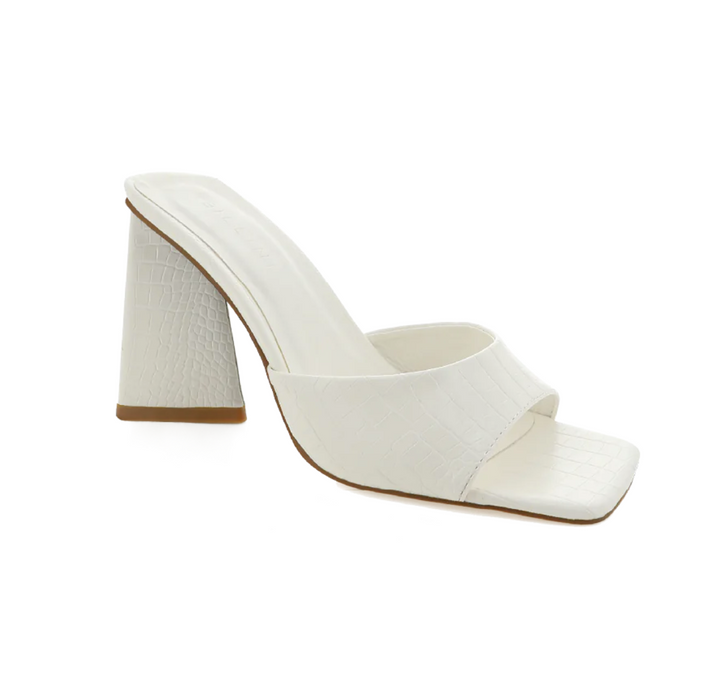 Quinn Heel, White Croc