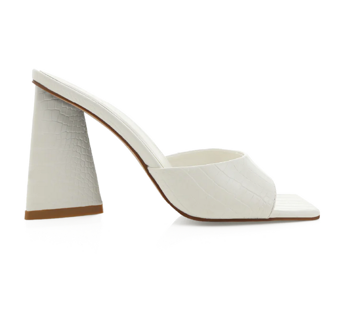 Quinn Heel, White Croc