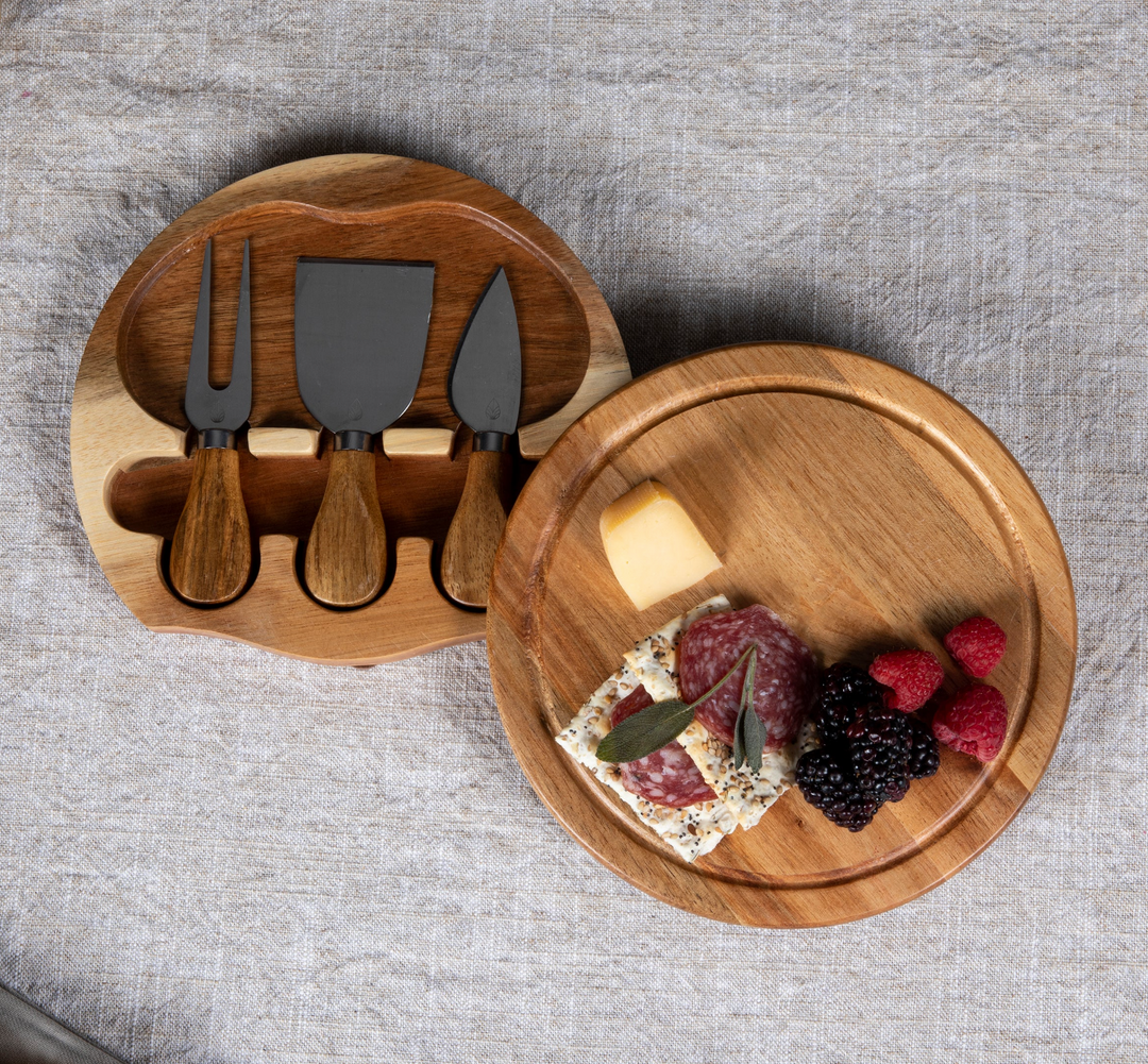 Acacia Brie Cheese Cutting Board & Tools Set