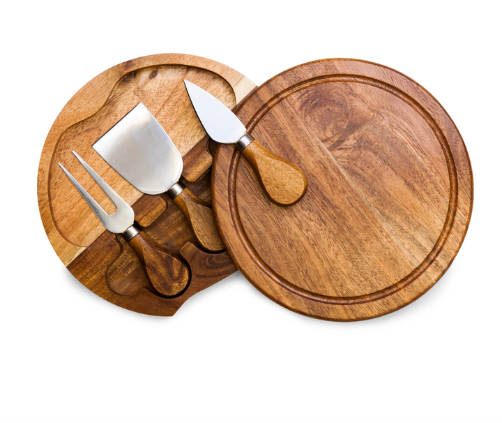 Acacia Brie Cheese Cutting Board & Tools Set