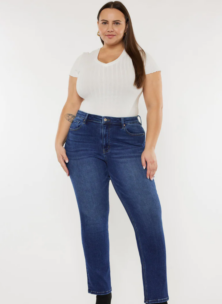 Alannah High Rise Slim Straight Jeans, Curvy