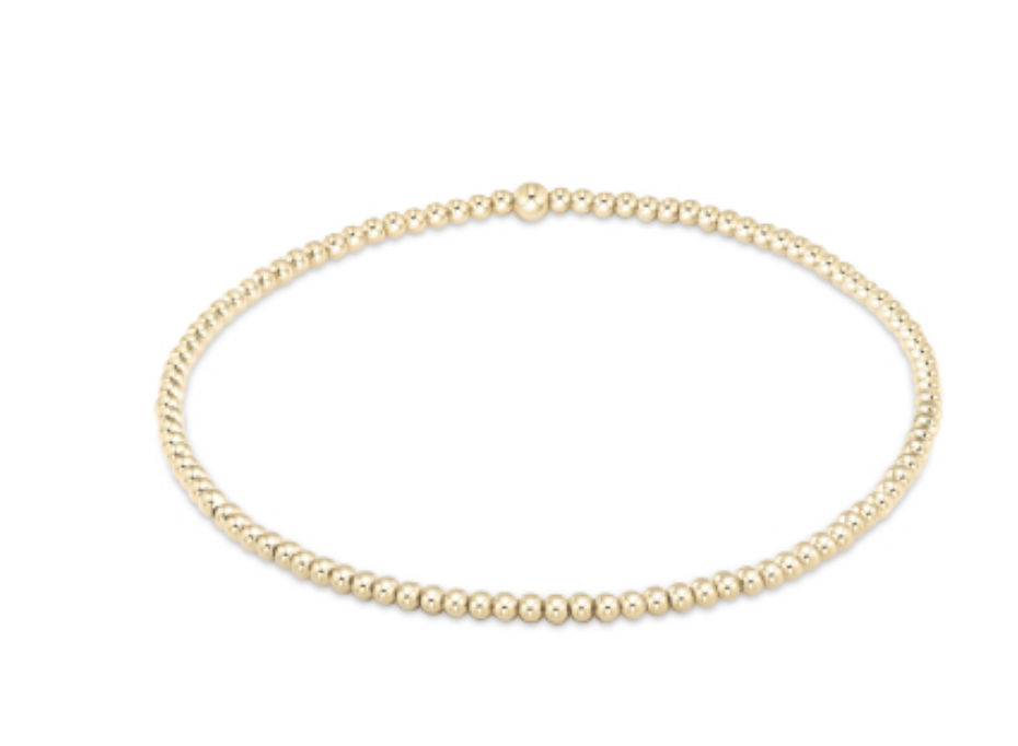 Classic 2mm Gold Bead Bracelet