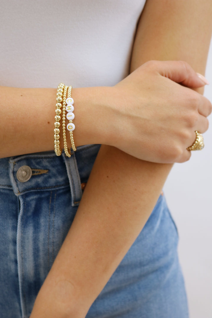 Sorority Gold Letter Bracelet