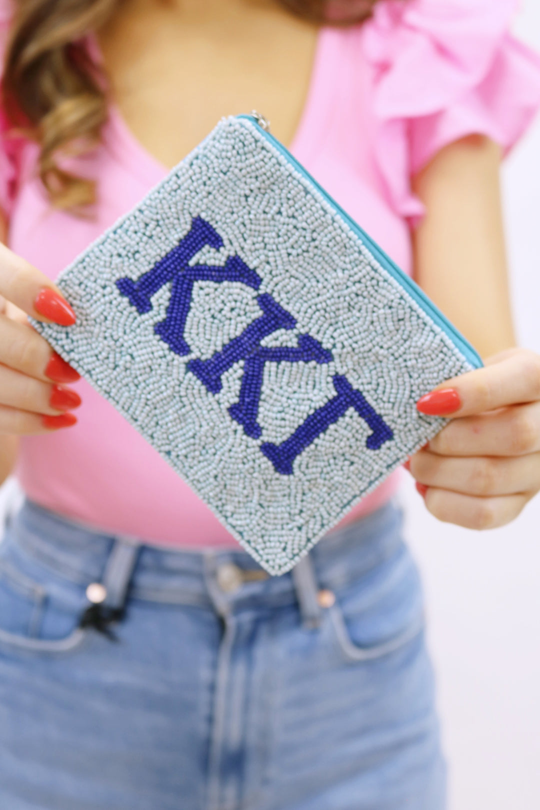 Sorority Beaded Coin Pouch