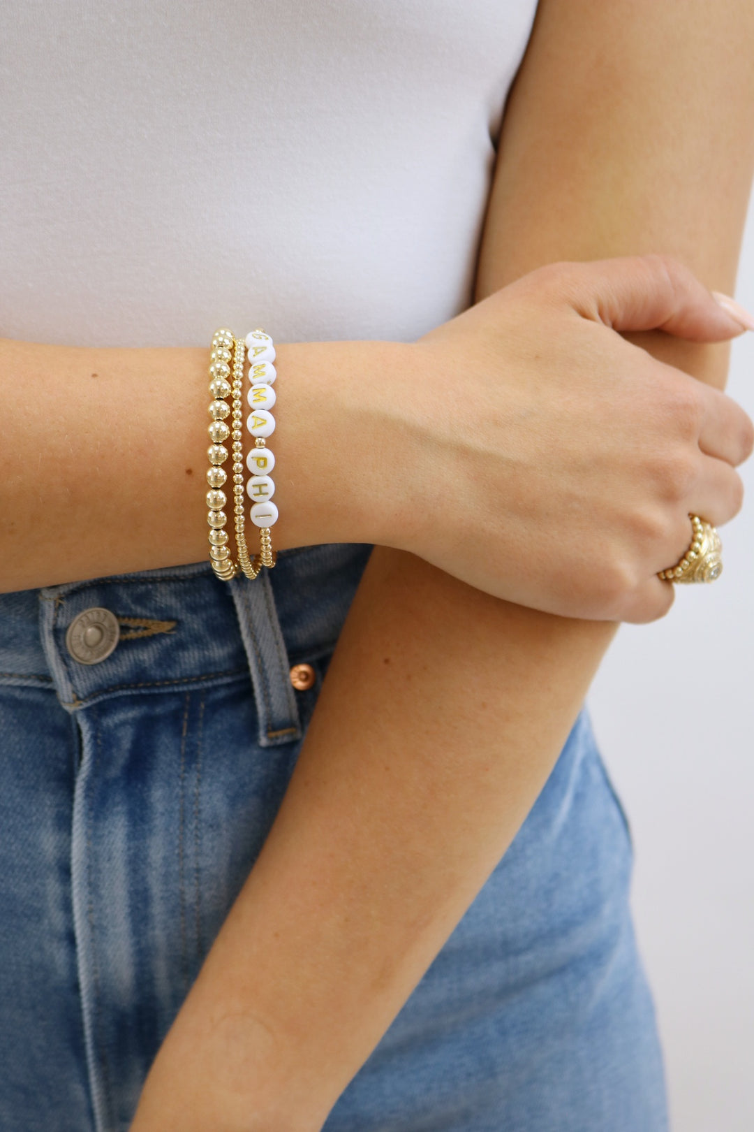 Sorority Gold Letter Bracelet