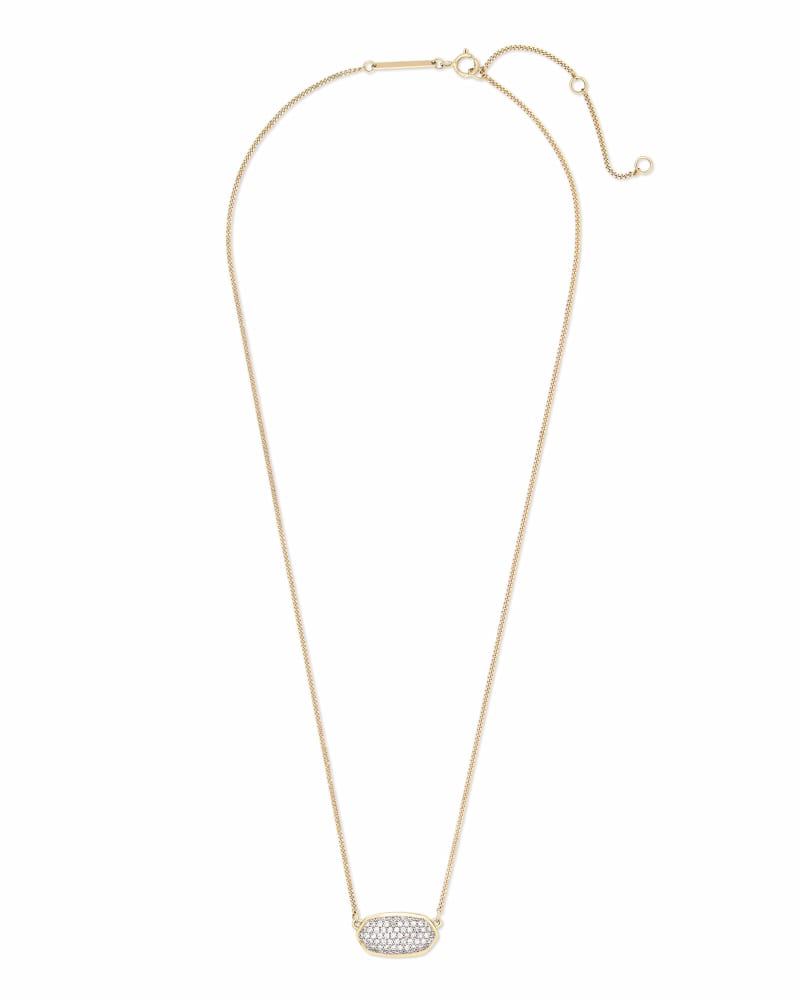 Elisa 14k Gold Necklace in White Diamond