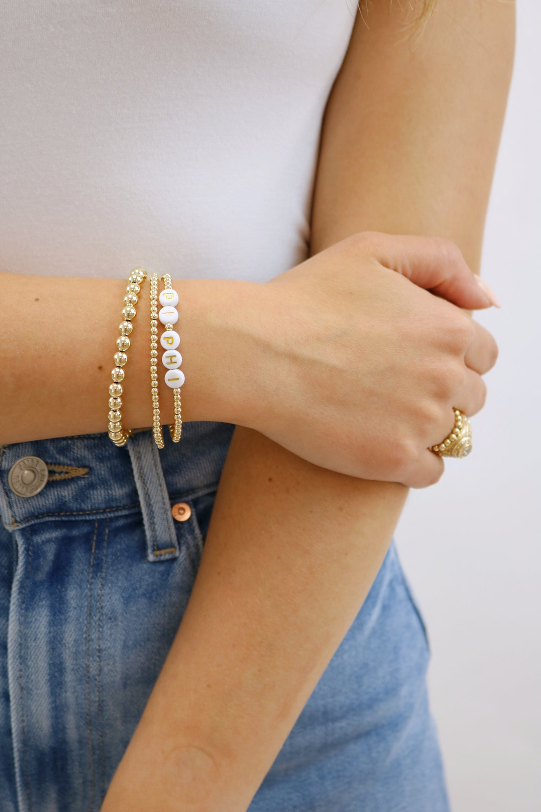 Sorority Gold Letter Bracelet