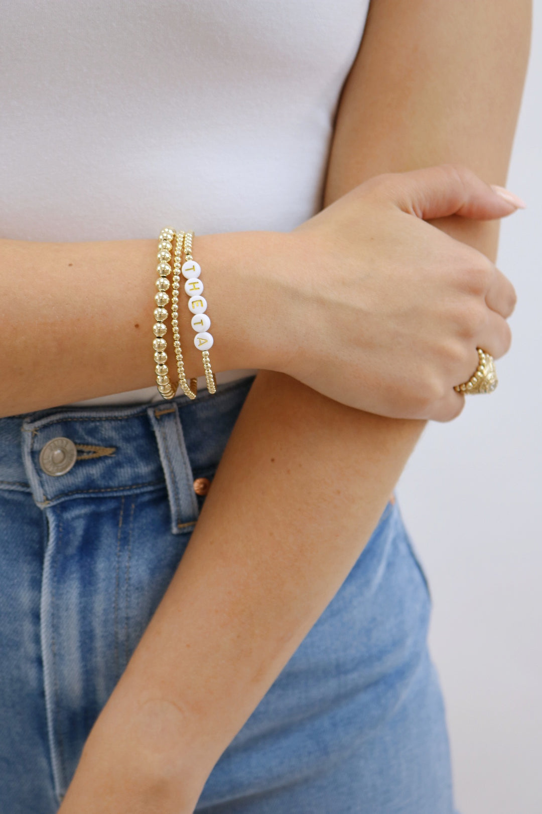 Sorority Gold Letter Bracelet