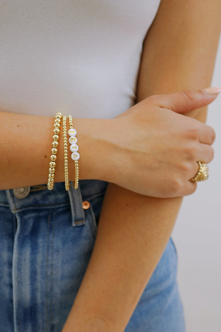 Sorority Gold Letter Bracelet